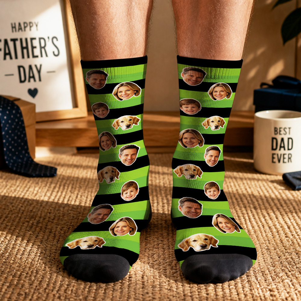 Custom Photo Socks for Dog Mom, Personalized Printed Socks with Your Own Photo, Novelty Socks Gift for Men, Funny Socks with Girl's Face - MyMoonLampAu