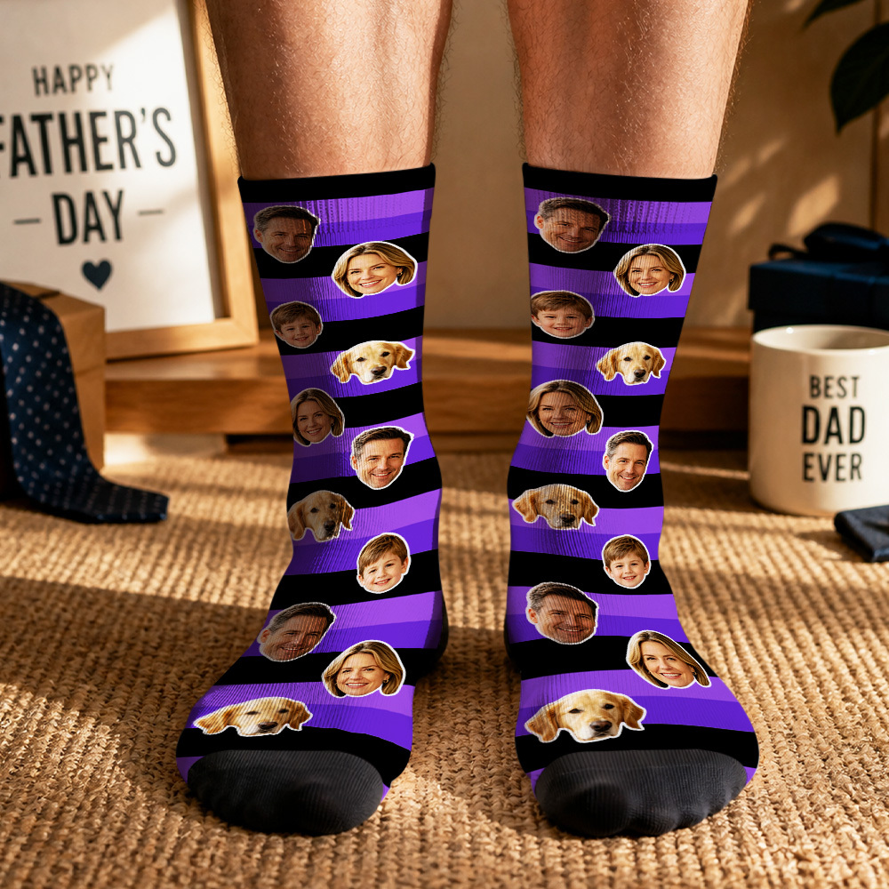 Custom Photo Socks for Dog Mom, Personalized Printed Socks with Your Own Photo, Novelty Socks Gift for Men, Funny Socks with Girl's Face - MyMoonLampAu