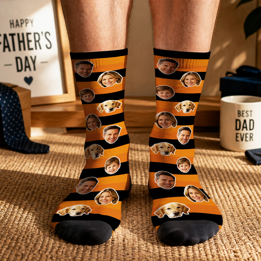 Custom Photo Socks for Dog Mom, Personalized Printed Socks with Your Own Photo, Novelty Socks Gift for Men, Funny Socks with Girl's Face - MyMoonLampAu