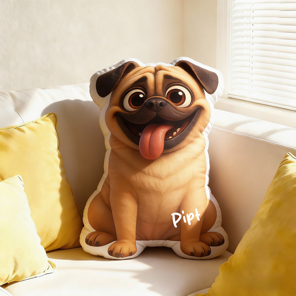Personalized Pet Portrait Pillow Custom Name Cartoon Pet Cushion Home Decor Gifts for Pet Lovers