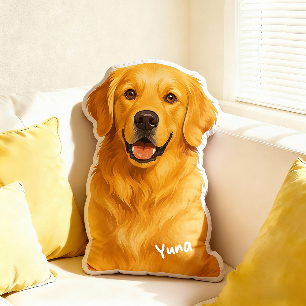Personalized Pet Portrait Pillow Custom Name Cartoon Pet Cushion Home Decor Gifts for Pet Lovers - MyMoonLampAu