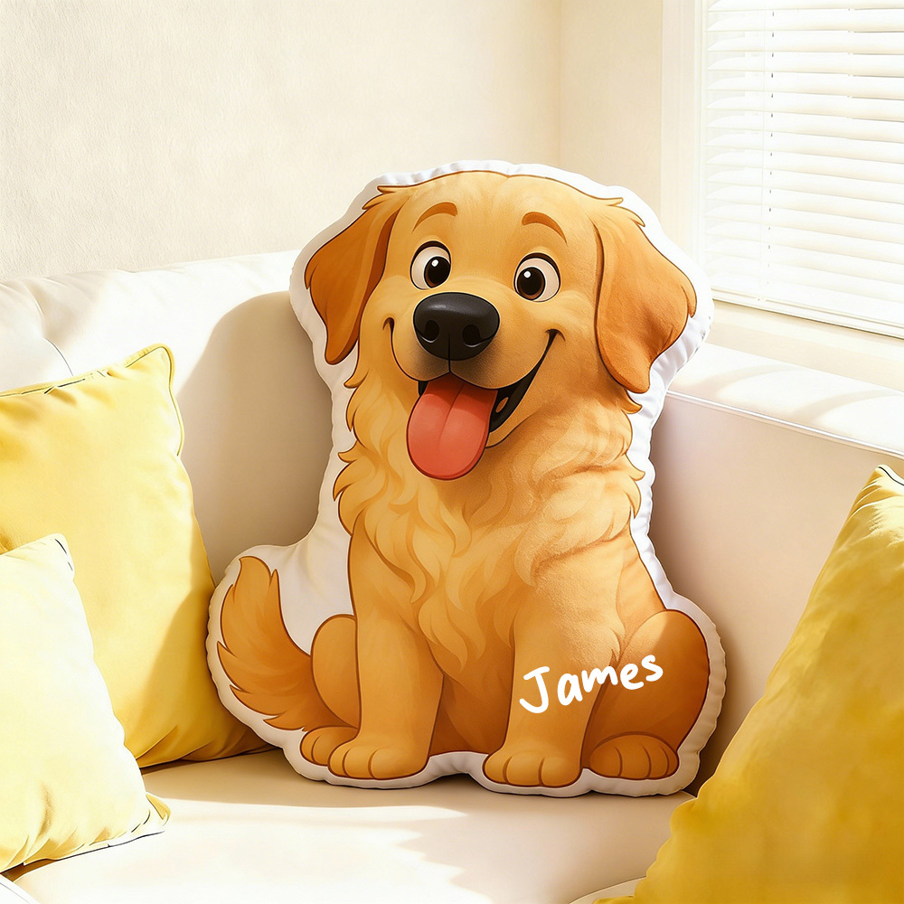 Personalized Pet Portrait Pillow Custom Name Cartoon Pet Cushion Home Decor Gifts for Pet Lovers - MyMoonLampAu