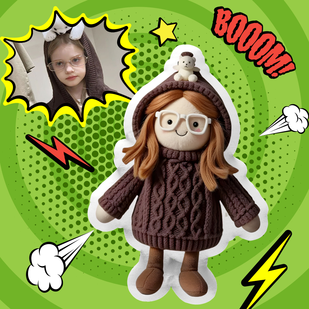Personalized Photo Plush Doll Pillow Mini Me Plush Pillows Gifts for BFF - MyMoonLampAu