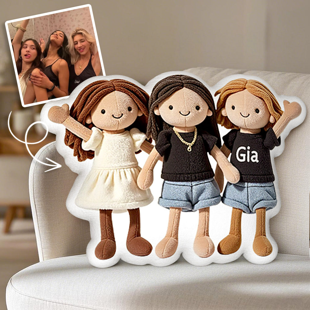 Personalized Photo Plush Doll Pillow Mini Me Plush Pillows Gifts for BFF - MyMoonLampAu