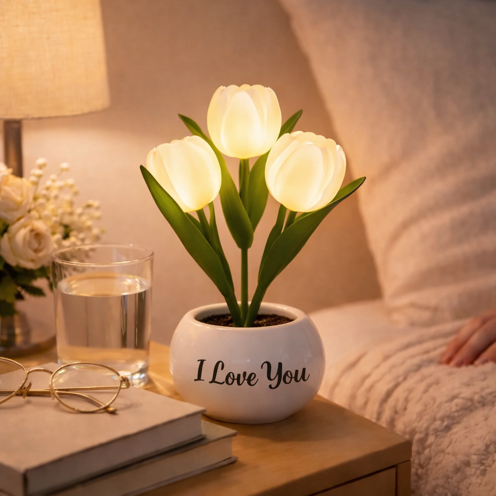 Personalized LED Tulip Night Light with 3 Power Modes Romantic Artificial Bloom Lamp, Unique Mother’s Day Gift for Mom - MyMoonLampAu