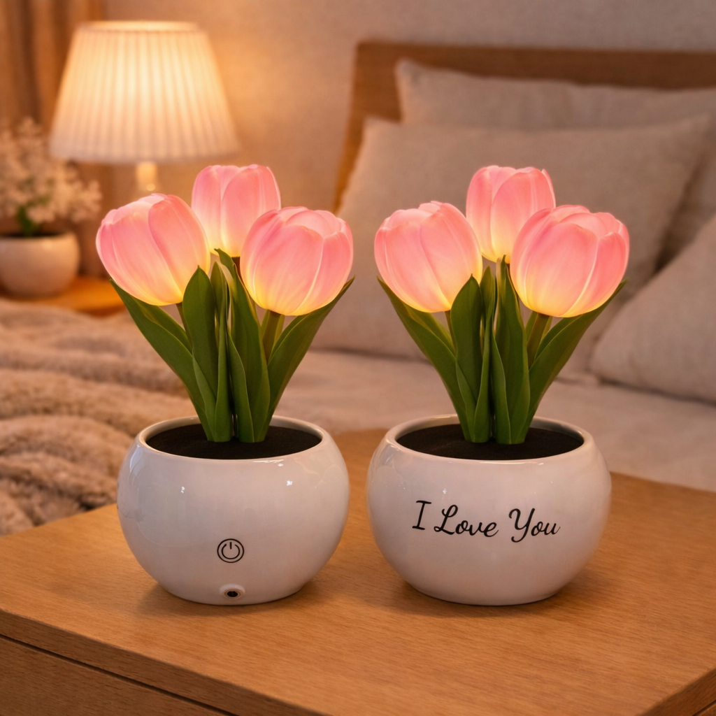 Personalized LED Tulip Night Light with 3 Power Modes Romantic Artificial Bloom Lamp, Unique Mother’s Day Gift for Mom - MyMoonLampAu