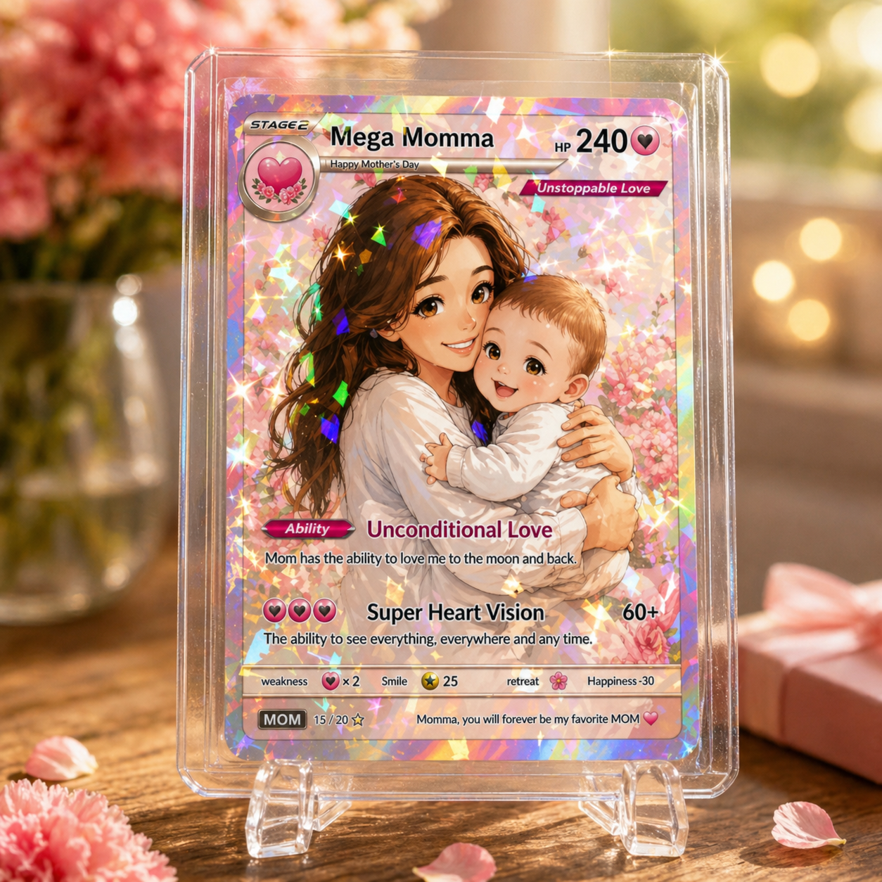 Personalized Monster Trainer Style Card – Unique Gamer Mother’s Day Keepsake