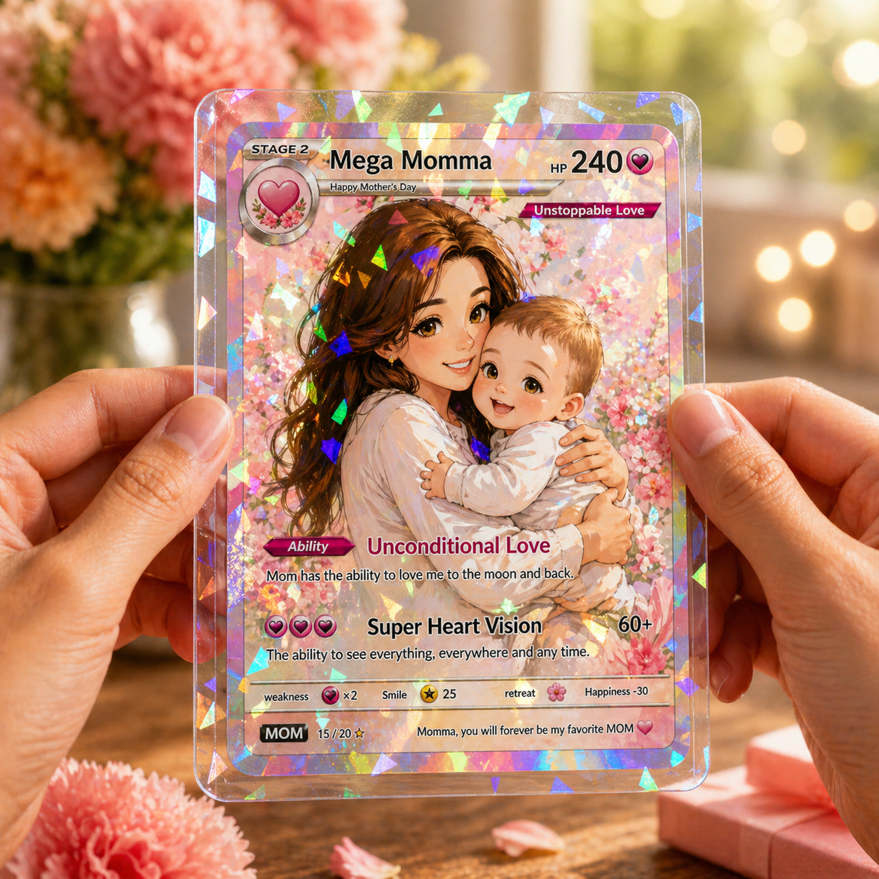 Personalized Monster Trainer Style Card – Unique Gamer Mother’s Day Keepsake