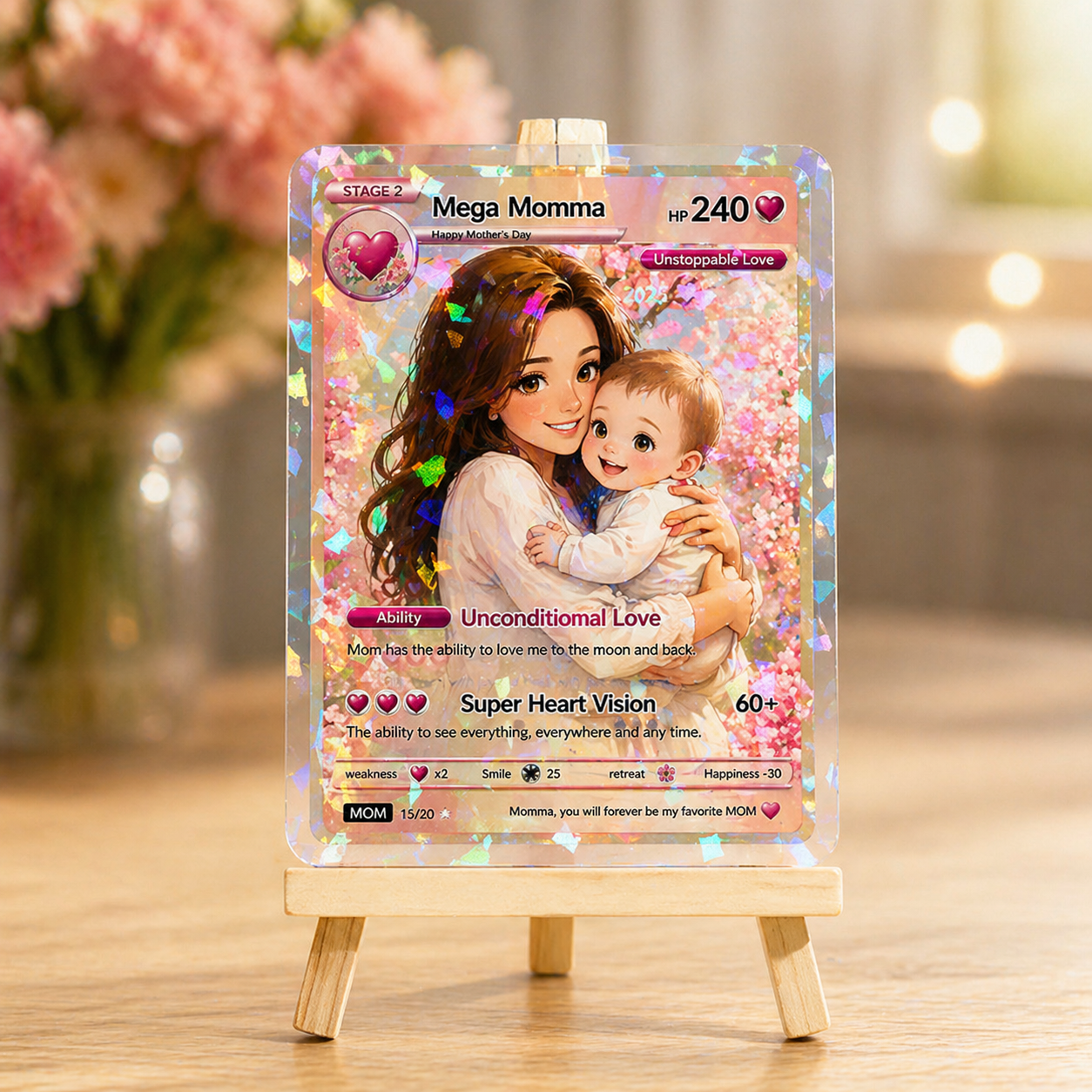 Personalized Monster Trainer Style Card – Unique Gamer Mother’s Day Keepsake