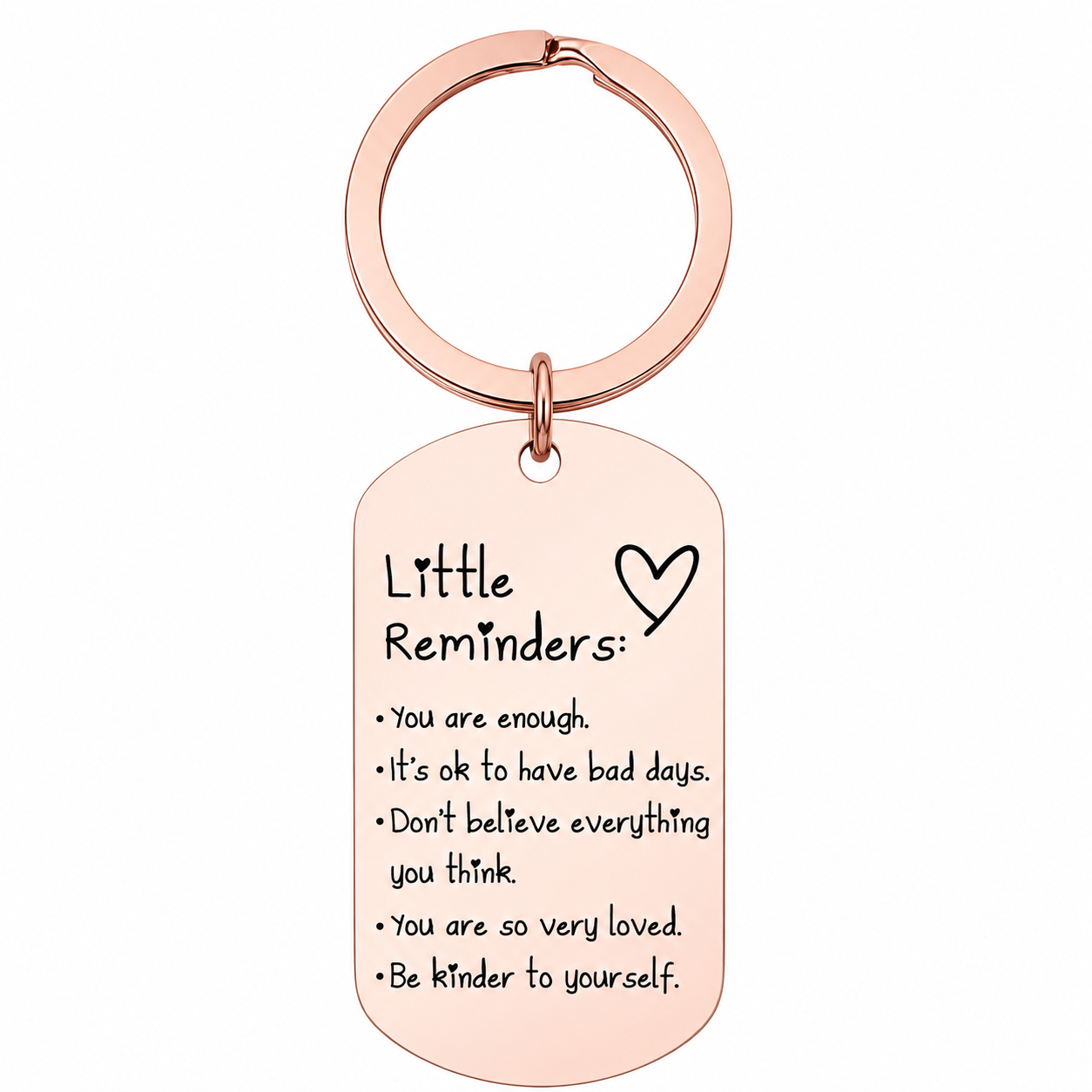 Inspirational Little Reminders Keychain Standard Inspirational Little Reminders Keychain Stainless Steel Dog Tag Gifts for Friends - MyMoonLampAu
