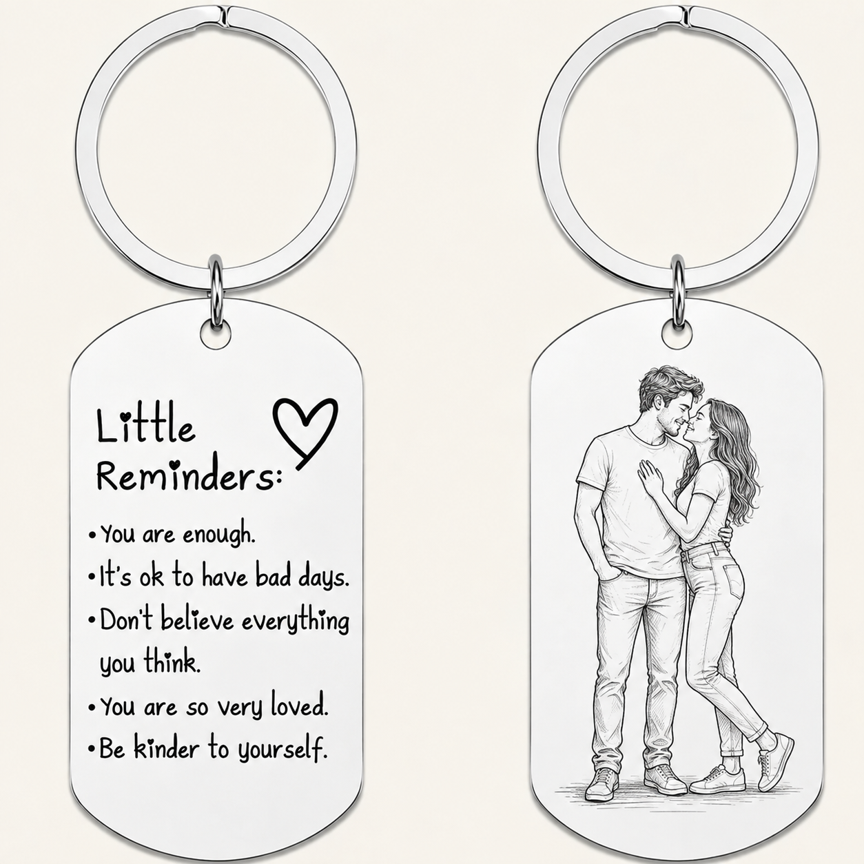 Inspirational Little Reminders Keychain Standard Inspirational Little Reminders Keychain Stainless Steel Dog Tag Gifts for Friends Christmas Gift - MyMoonLampAu