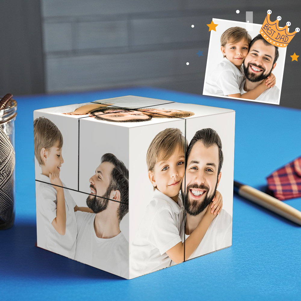 Father's Day Gifts Custom Folding Picture Cube Gift for Dad