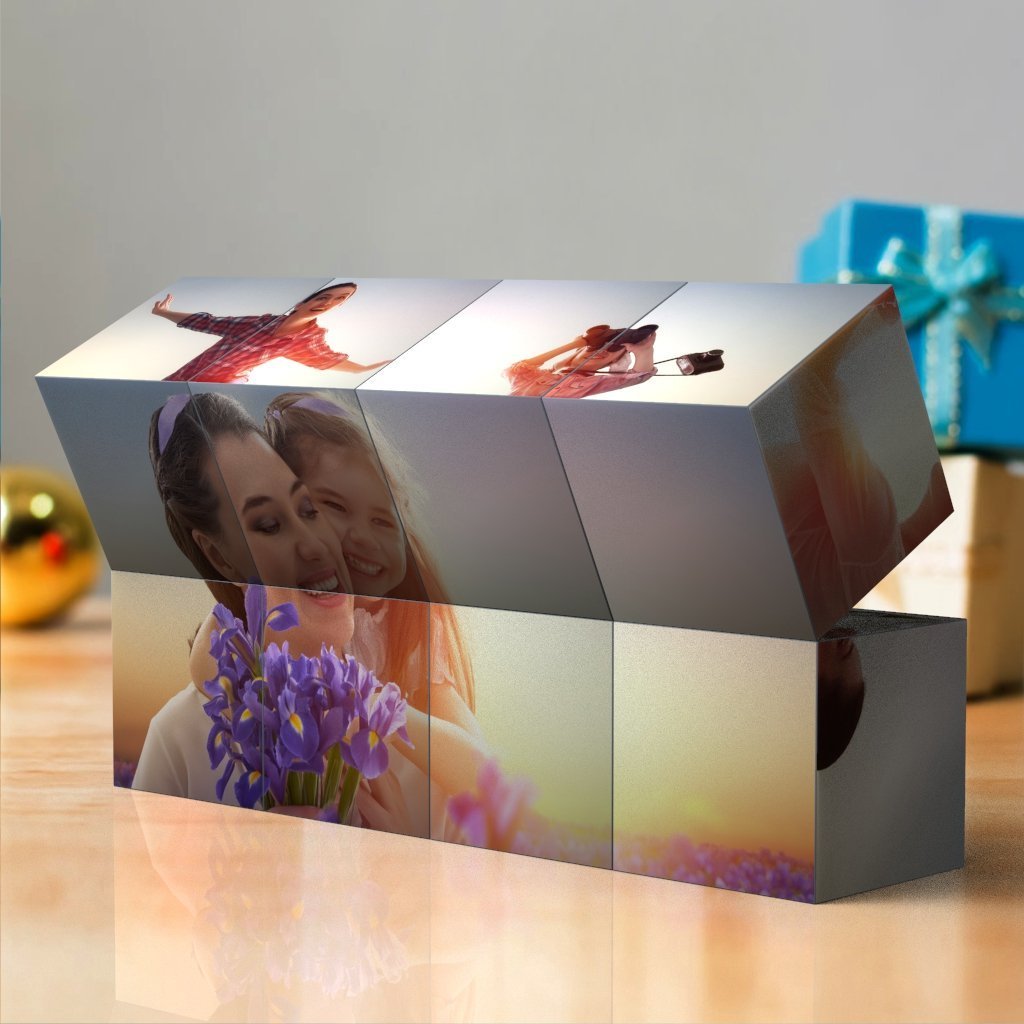 Custom Multi Photo Folding Magic rubic's Cube Gift For Mom