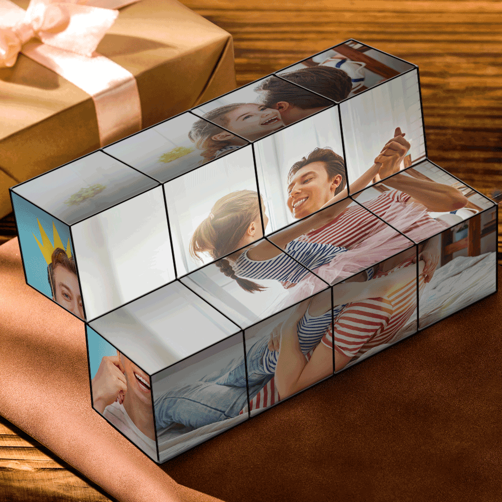 Father's Day Gifts Custom Magic Folding Photo rubic's Cube For Father