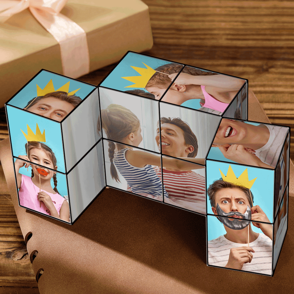 Father's Day Gifts Custom Magic Folding Photo rubic's Cube For Father