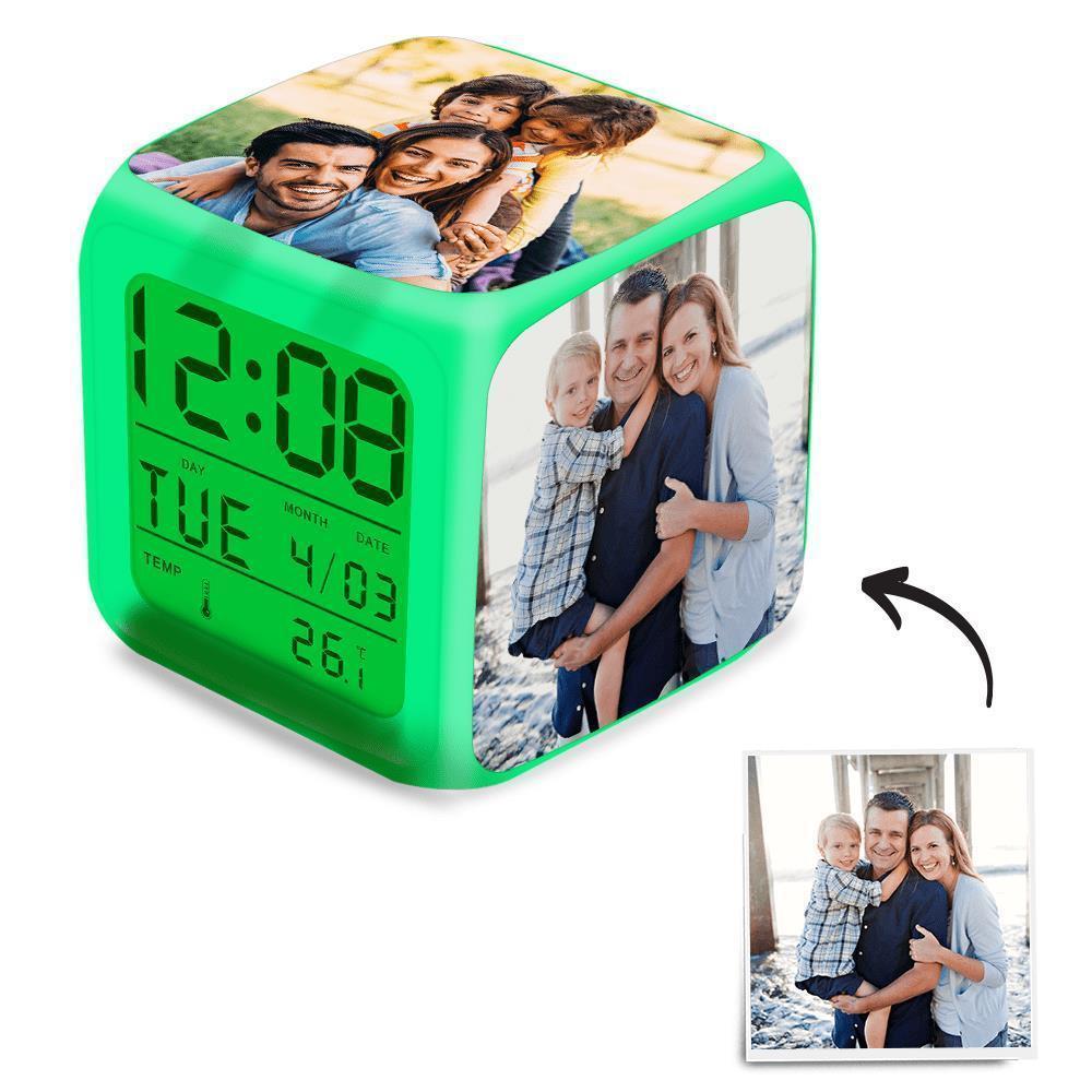 Custom Photo Alarm Clock Gifts Home Decoration Multi Photo Colorful Lights