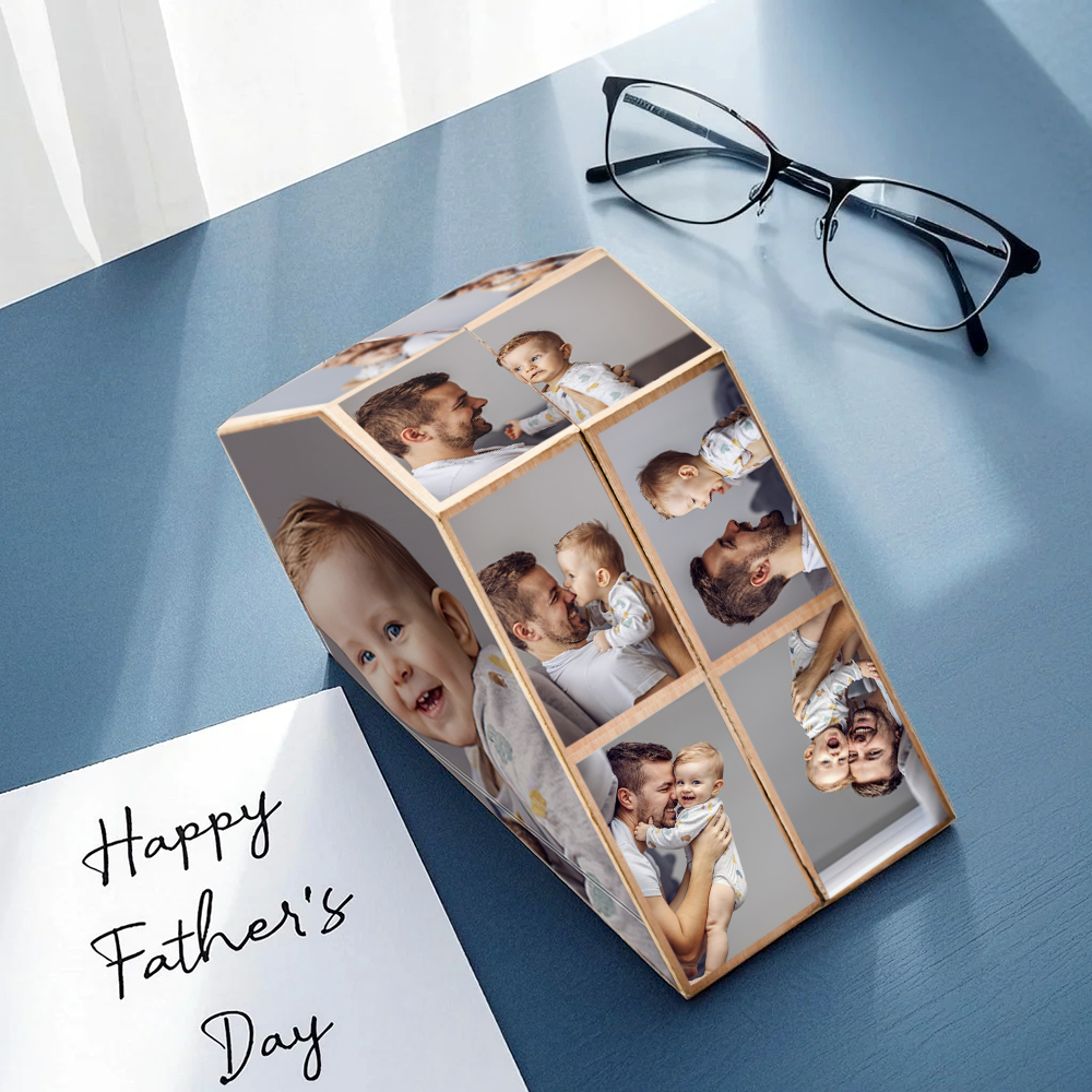 Father's Day Gifts Custom Folding Picture Cube Gift for Dad