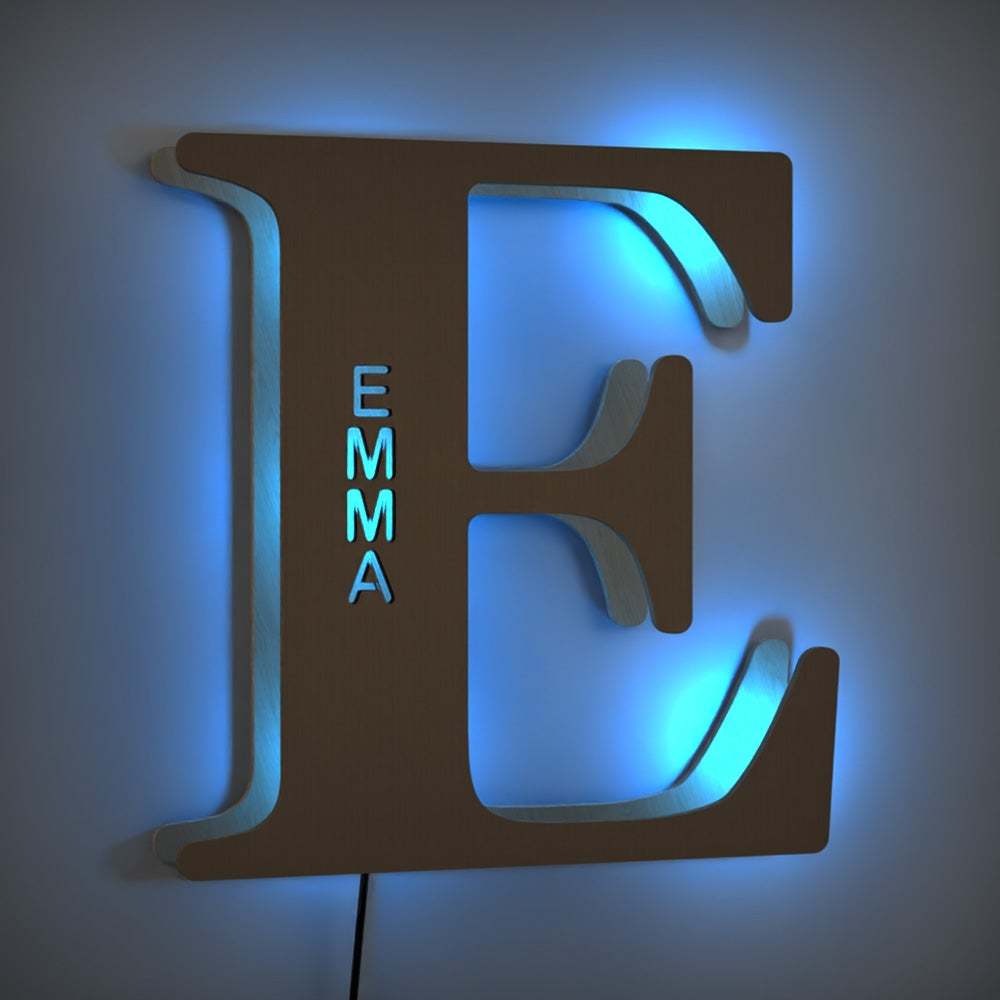 Custom Up Letter H Name Sign Alphabet Wall Wooden Name Light Night Light