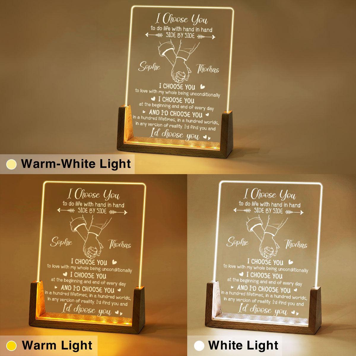 I Choose You Personalized Night Light, Custom Photo Acrylic LED Lamp, Romantic Couple Gift for Anniversary, Birthday & Valentine's Day - MyMoonLampAu