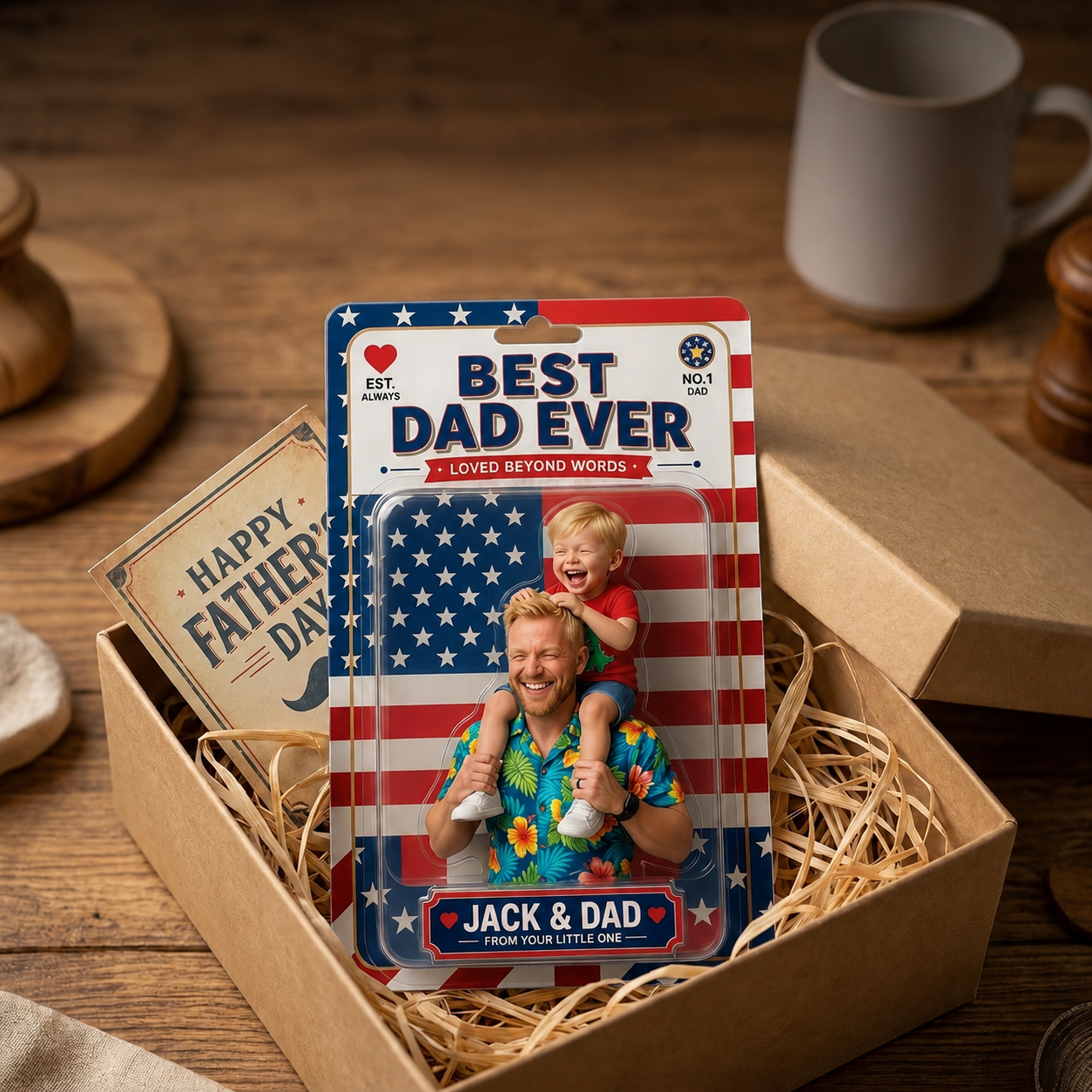 Custom Photo Best Dad Ever Acrylic Plaque - Personalized Gifts For Dad - MyMoonLampAu