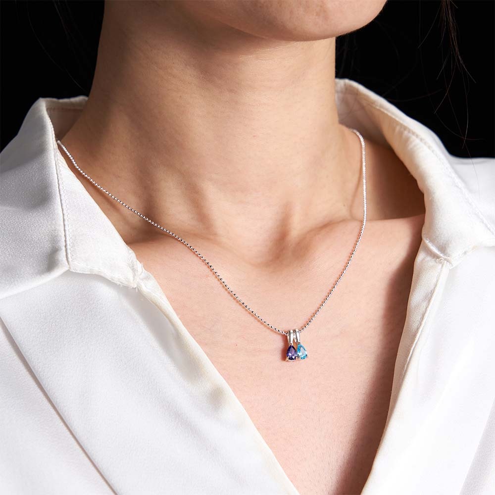 Birthstone Necklace,Custom Jewellery Anniversary Gift,Family Gift, Birthday Gift ,Grandma Necklace, Valentines Day Gift for Her - MyMoonLampAu