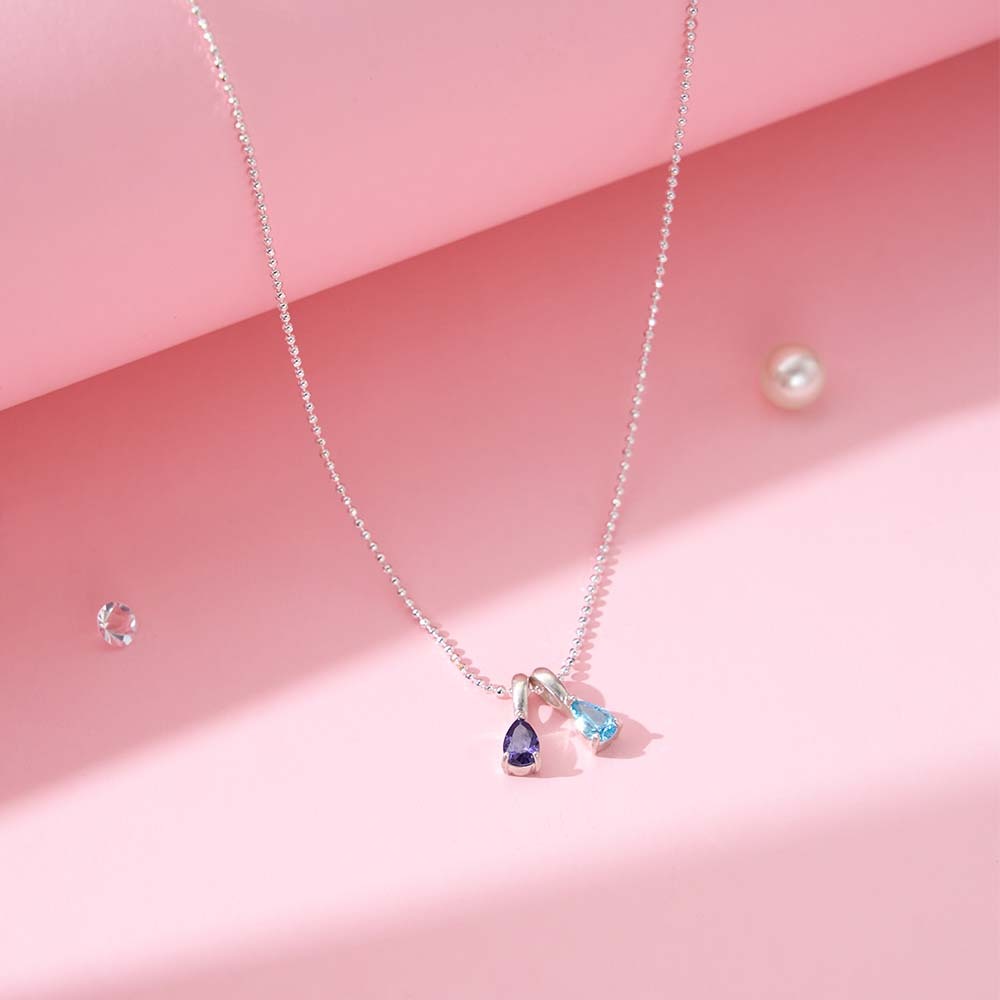 Birthstone Necklace,Custom Jewellery Anniversary Gift,Family Gift, Birthday Gift ,Grandma Necklace, Valentines Day Gift for Her - MyMoonLampAu