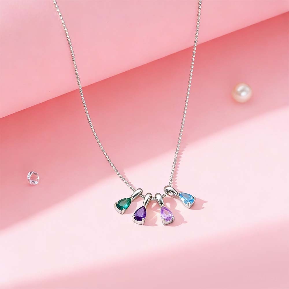 Birthstone Necklace,Custom Jewellery Anniversary Gift,Family Gift, Birthday Gift ,Grandma Necklace, Valentines Day Gift for Her - MyMoonLampAu