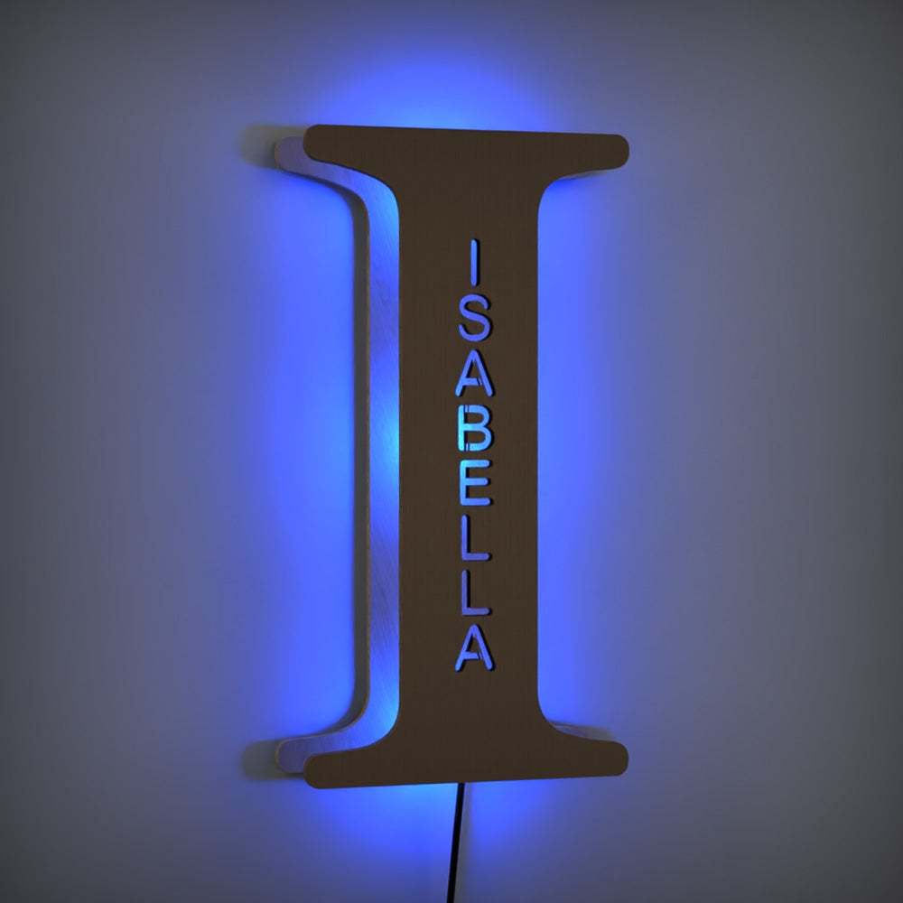 Custom Wooden Letter Y Lamp Name Sign Light Living Room Wall Decor Night Light