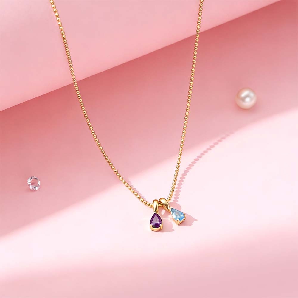 Birthstone Necklace,Custom Jewellery Anniversary Gift,Family Gift, Birthday Gift ,Grandma Necklace, Valentines Day Gift for Her - MyMoonLampAu