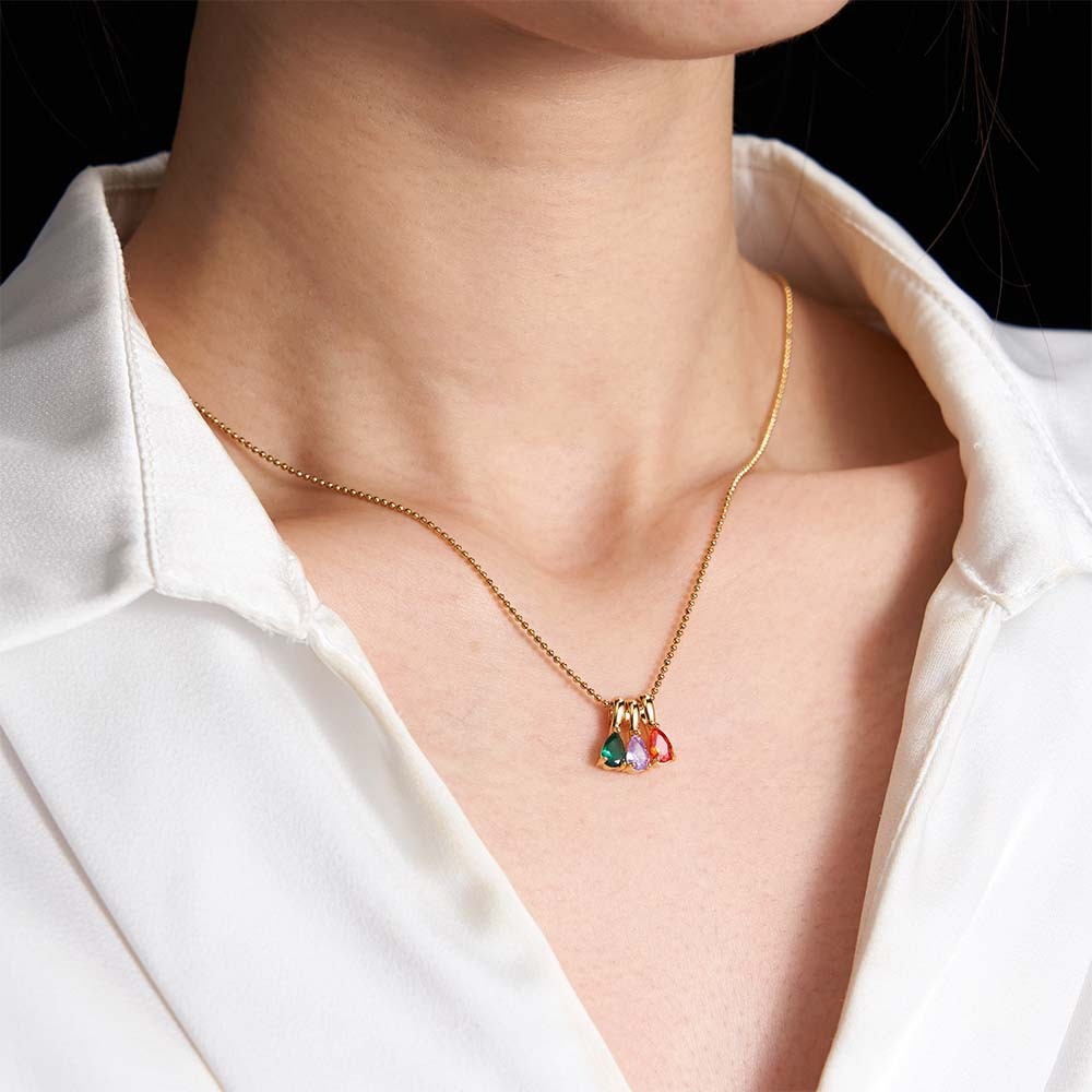 Birthstone Necklace,Custom Jewellery Anniversary Gift,Family Gift, Birthday Gift ,Grandma Necklace, Valentines Day Gift for Her - MyMoonLampAu