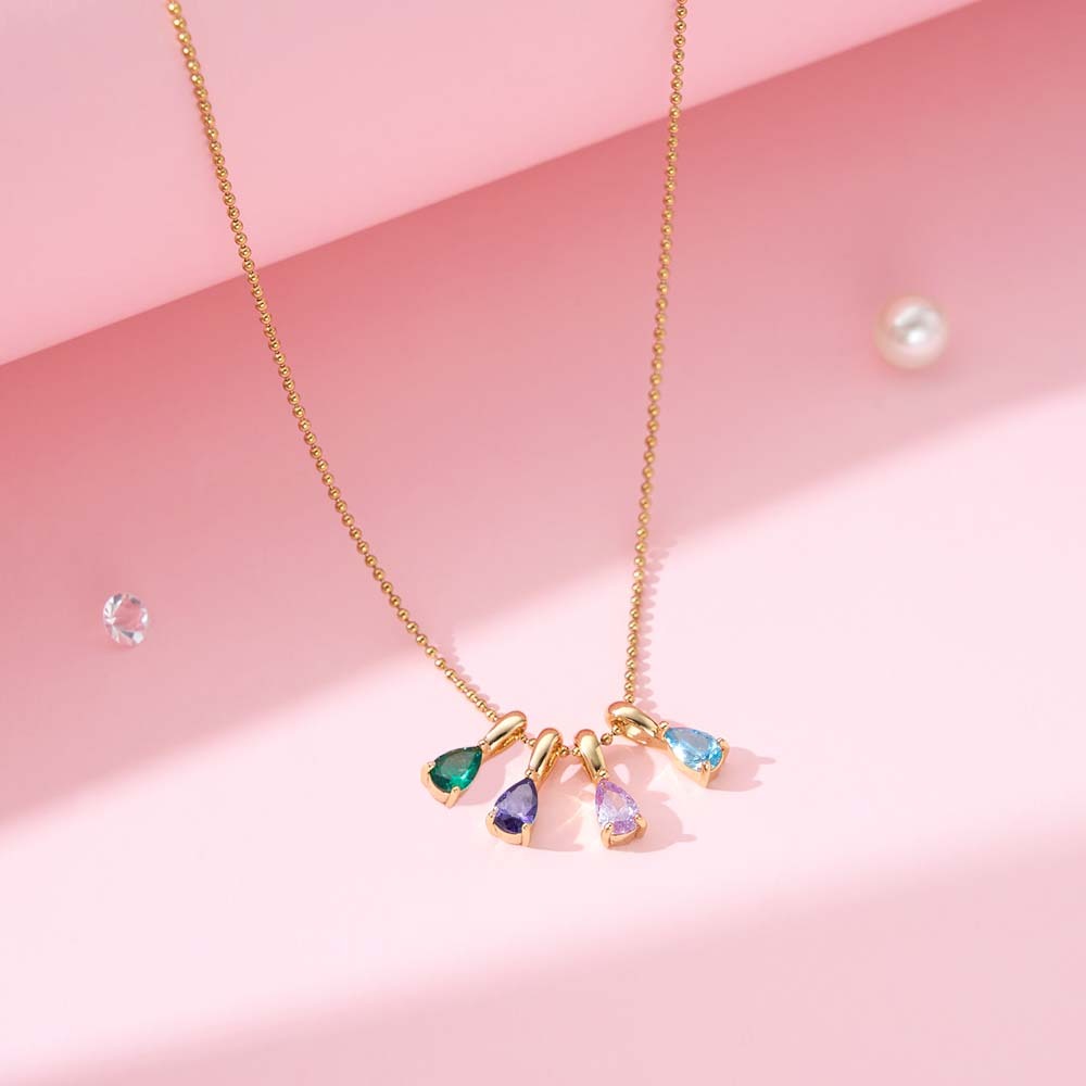 Birthstone Necklace,Custom Jewellery Anniversary Gift,Family Gift, Birthday Gift ,Grandma Necklace, Valentines Day Gift for Her - MyMoonLampAu