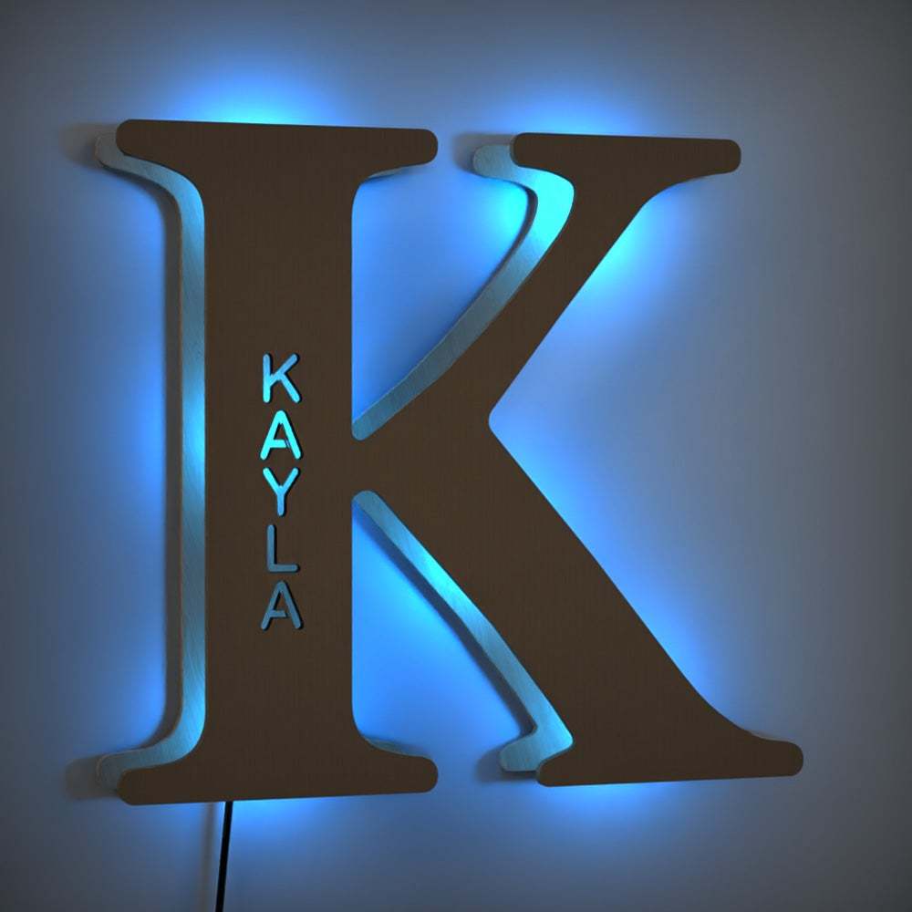 Personalized Wooden Up Letter I Name Sign Lamp Billboard Lamp Night Light