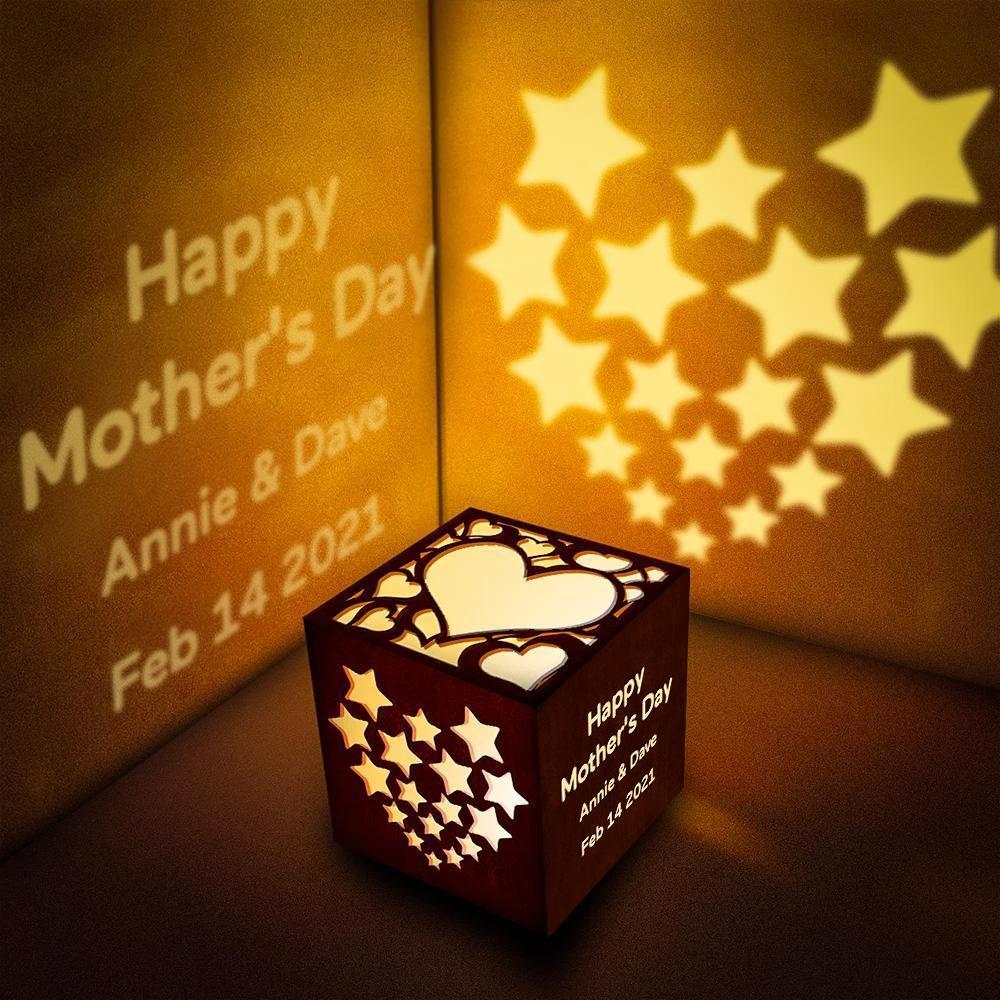 Custom Text Lantern Box Custom Projection Light For Mother
