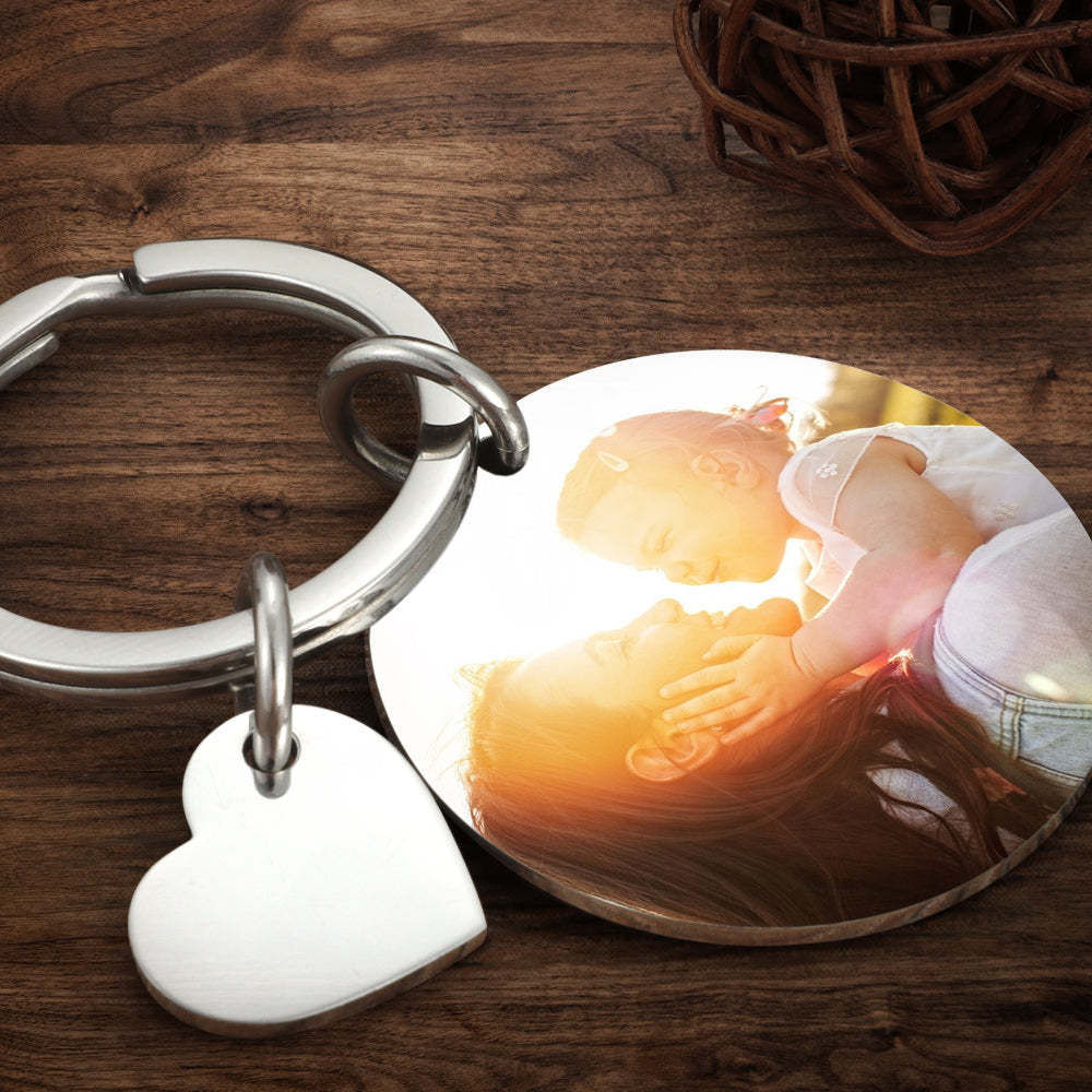 Custom Photo Engraved Calendar Keyring -For Mom