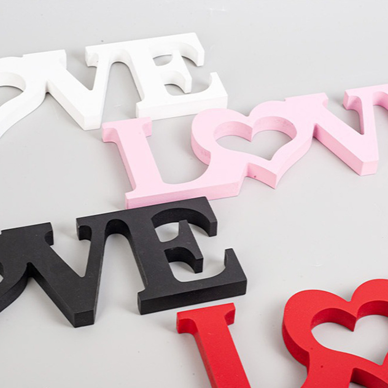 LOVE Letter Decor - Heart-Cutout Tabletop Ornament Valentine's Day Gift