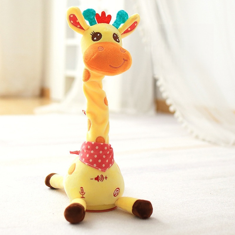 Dancing Talking Giraffe Toys - Electronic Rattle Toys for Kids - Repeat and Mimicking Musical Playtime Entertainment Plush - MyMoonLampAu