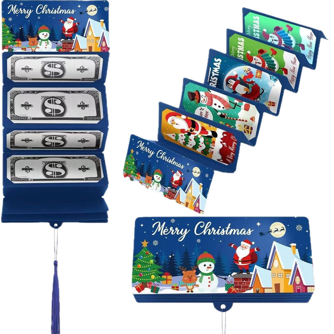 Santa Claus Dollar Bill 10-Slot 3D Money Envelope Box – Christmas Surprise Party Cash Holder - MyMoonLampAu