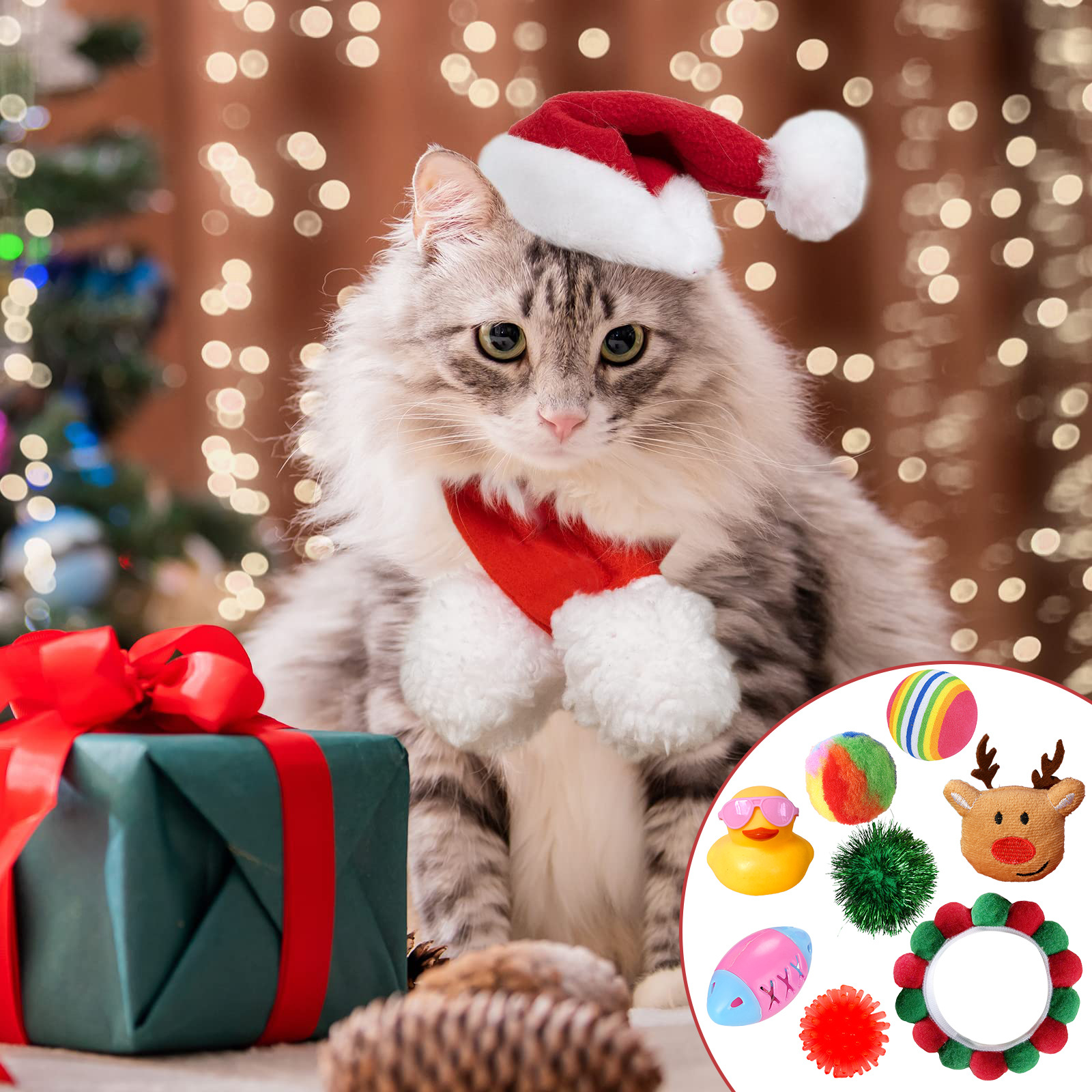 Christmas Countdown Calendar Cat Toy Advent Calendar Christmas Gift for Pet Lovers