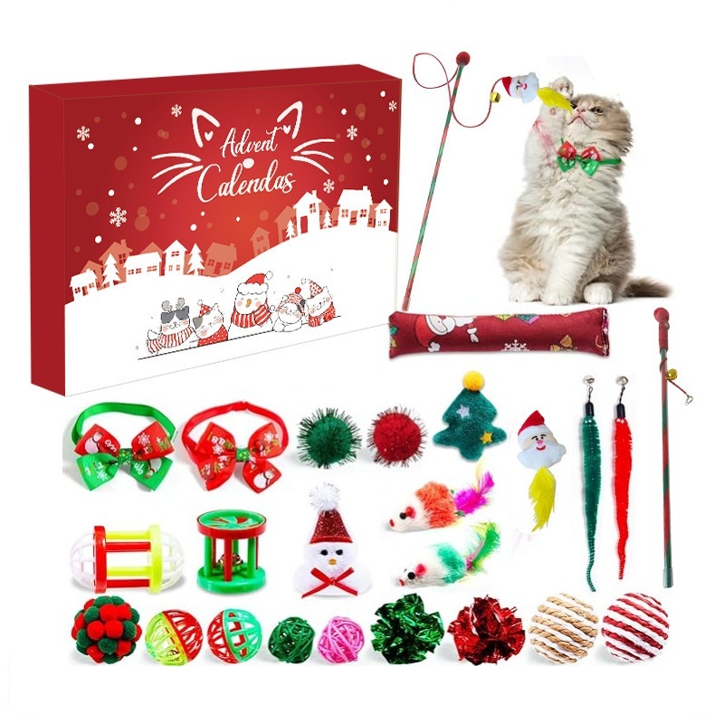 Christmas Countdown Calendar Cat Toy Advent Calendar Christmas Gift for Pet Lovers - MyMoonLampAu