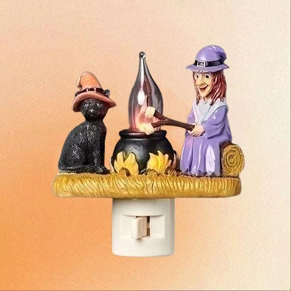 Ghost Campfire Flickering Night Light – Resin Ghost Plug-In Nightlight, Halloween Decorative Lamp & Spooky Home Decor - MyMoonLampAu