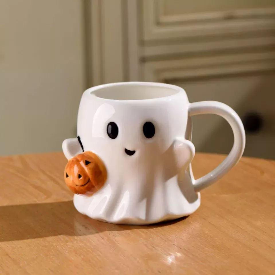 Cute Ghost Ceramic Mug for Halloween – Spooky Yet Sweet Gift for Kids & Adults, Holds Coffee or Hot Chocolate - MyMoonLampAu