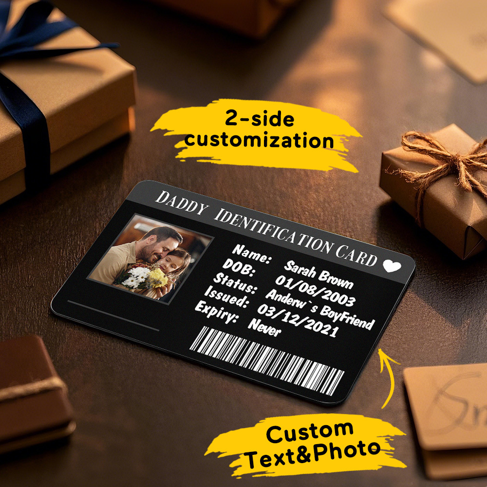 Father's Day Gift Custom Metal Wallet Card Personalized Aluminum Photo Wallet Card Gifts For Dad ID CARD - MyMoonLampAu