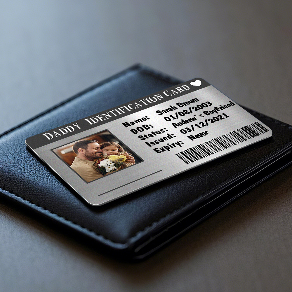 Father's Day Gift Custom Metal Wallet Card Personalized Aluminum Photo Wallet Card Gifts For Dad ID CARD - MyMoonLampAu