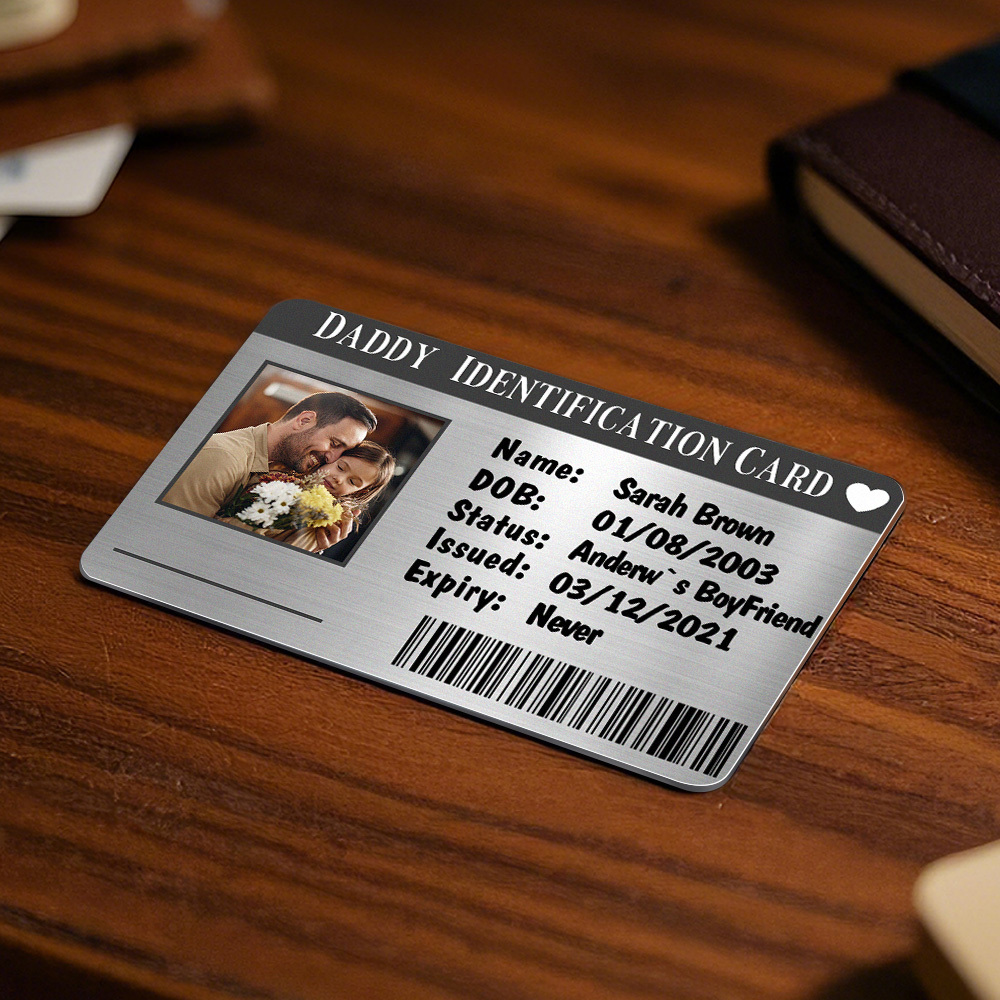 Father's Day Gift Custom Metal Wallet Card Personalized Aluminum Photo Wallet Card Gifts For Dad ID CARD - MyMoonLampAu