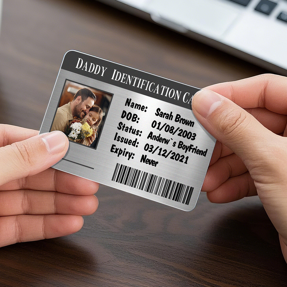 Father's Day Gift Custom Metal Wallet Card Personalized Aluminum Photo Wallet Card Gifts For Dad ID CARD - MyMoonLampAu