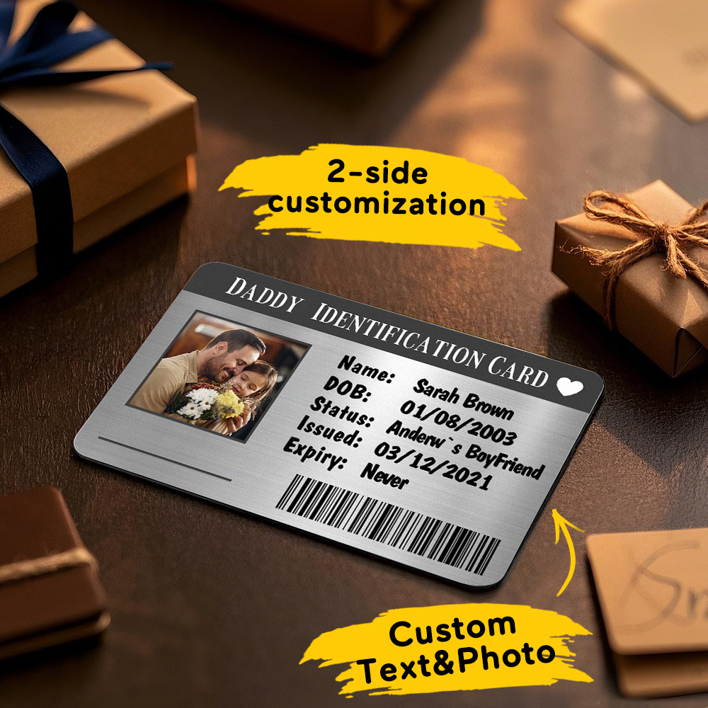 Father's Day Gift Custom Metal Wallet Card Personalized Aluminum Photo Wallet Card Gifts For Dad ID CARD - MyMoonLampAu