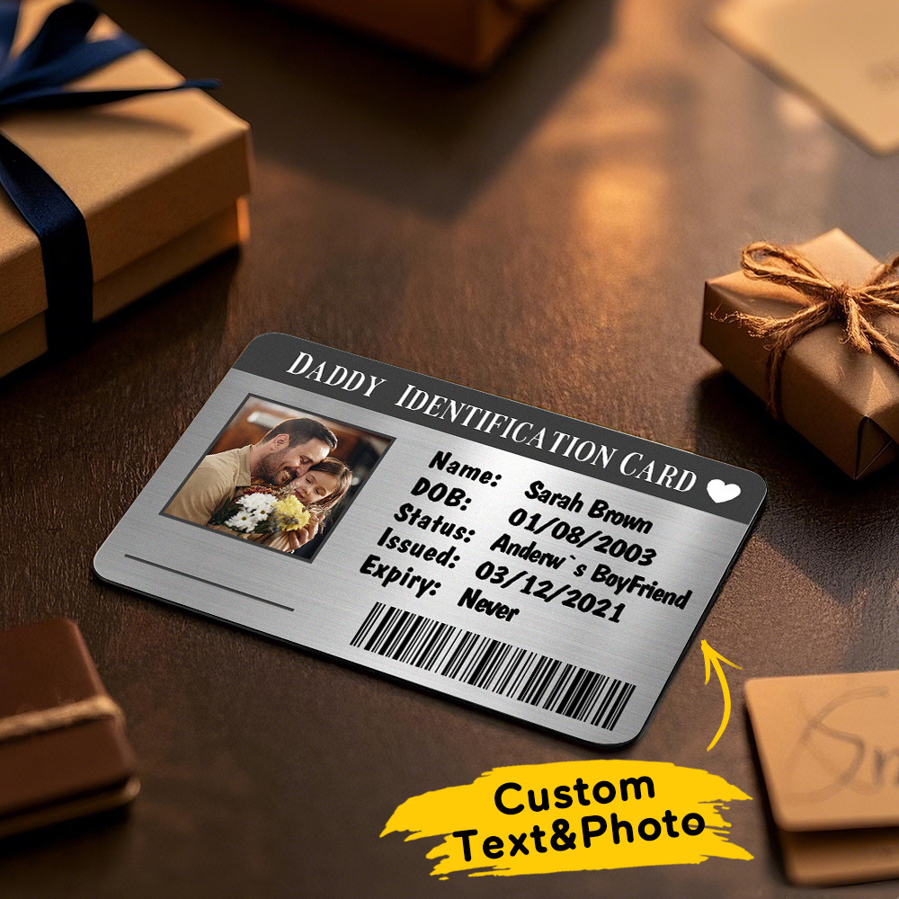 Father's Day Gift Custom Metal Wallet Card Personalized Aluminum Photo Wallet Card Gifts For Dad ID CARD - MyMoonLampAu