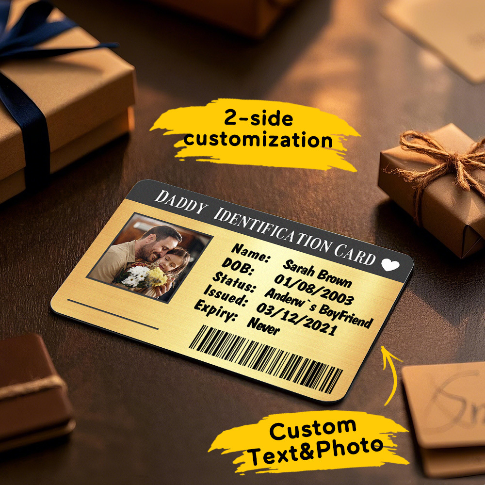 Father's Day Gift Custom Metal Wallet Card Personalized Aluminum Photo Wallet Card Gifts For Dad ID CARD - MyMoonLampAu