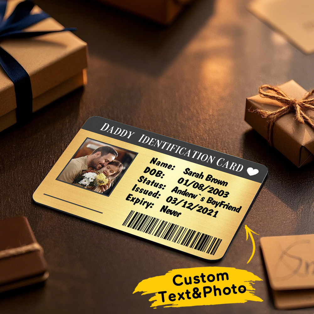 Father's Day Gift Custom Metal Wallet Card Personalized Aluminum Photo Wallet Card Gifts For Dad ID CARD - MyMoonLampAu