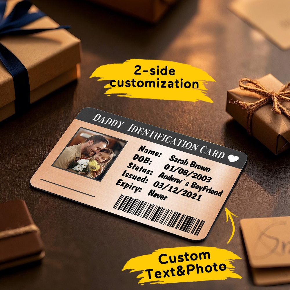 Father's Day Gift Custom Metal Wallet Card Personalized Aluminum Photo Wallet Card Gifts For Dad ID CARD - MyMoonLampAu